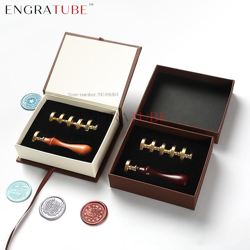 Wax Seal Stamp Set - Ensemble de 6 têtes de tampons