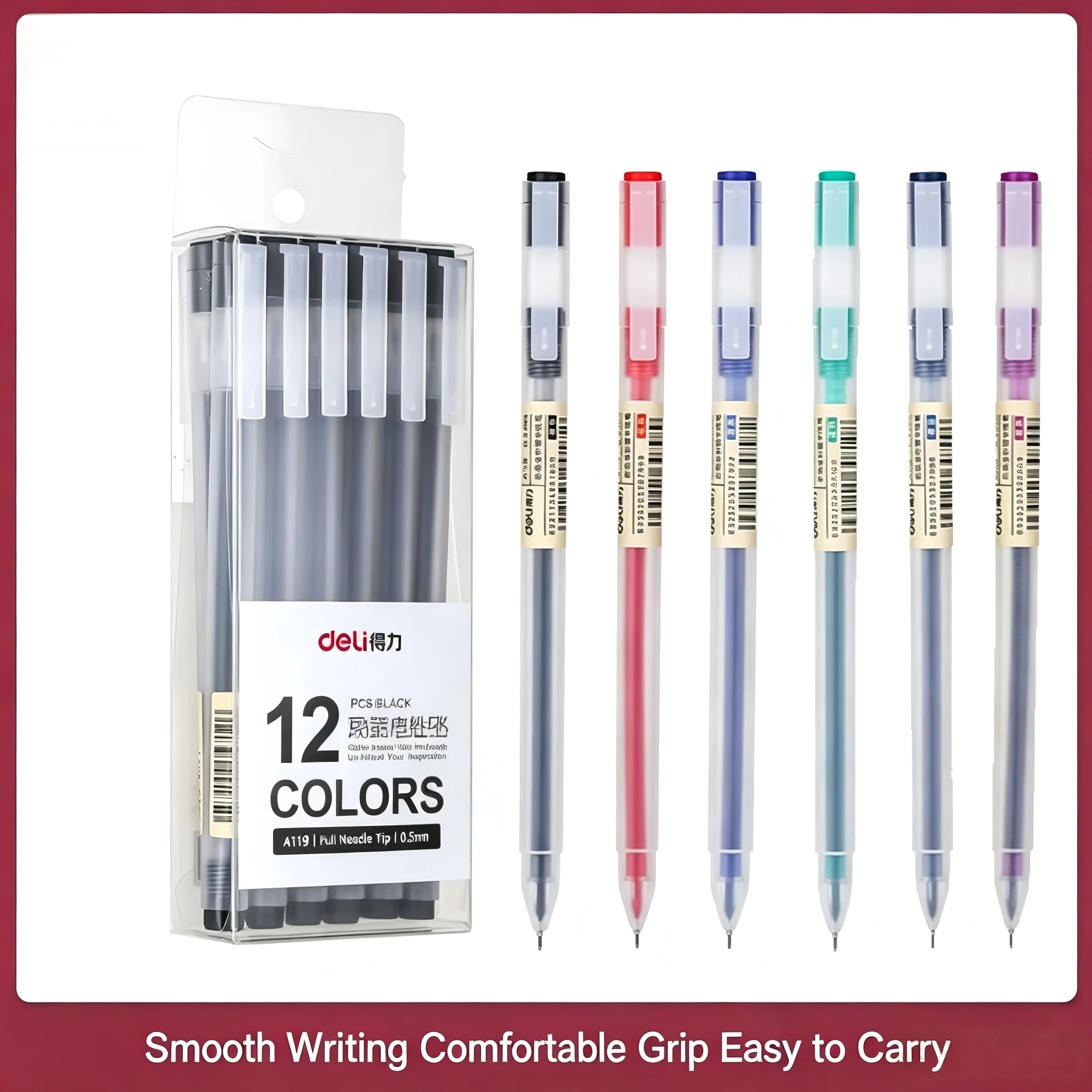 Muji Stationery Gel Pen - Stylos gel noirs A119, pointe aiguille