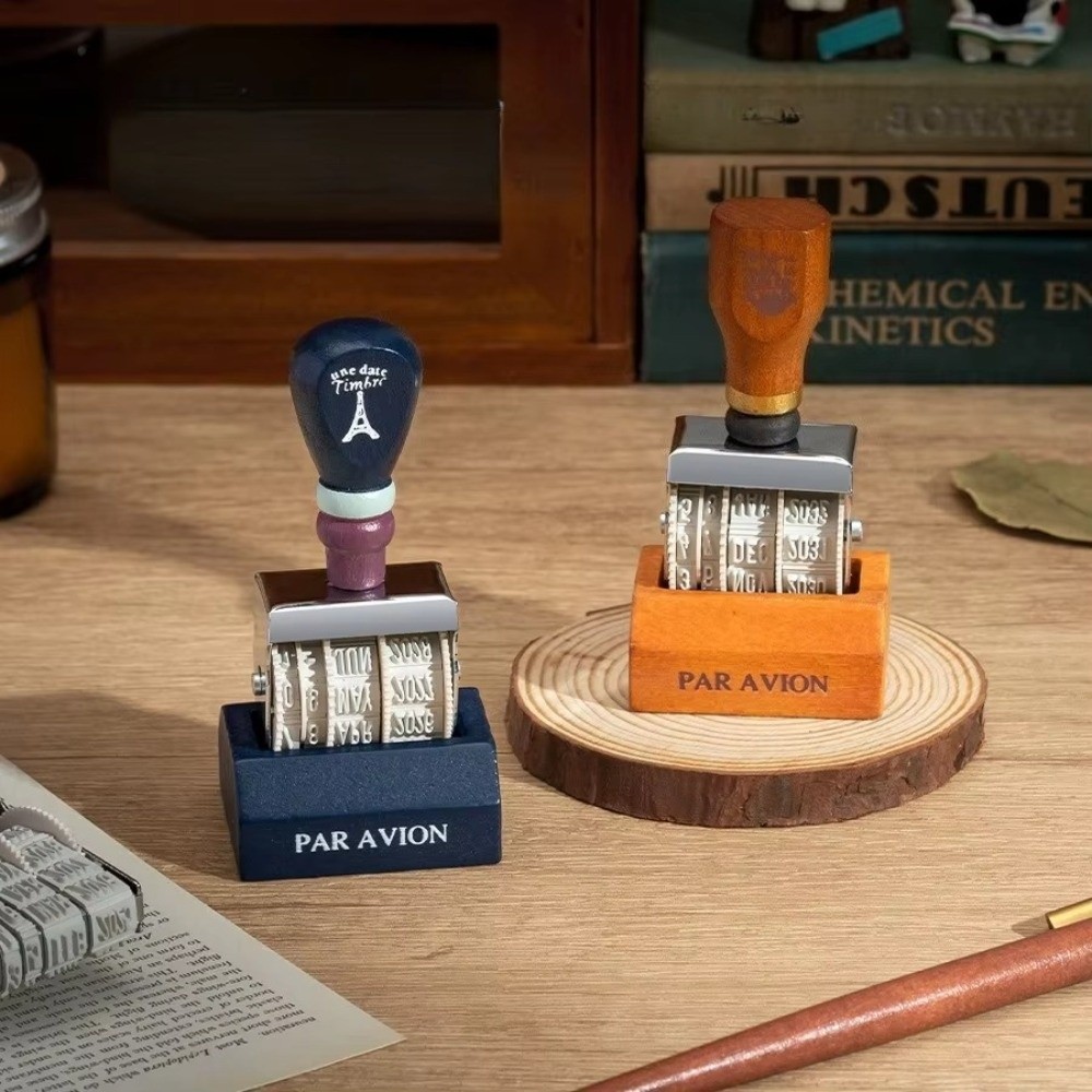 Rouleau en bois rétro, sceau d - Rubber Date Stamp avis et prix