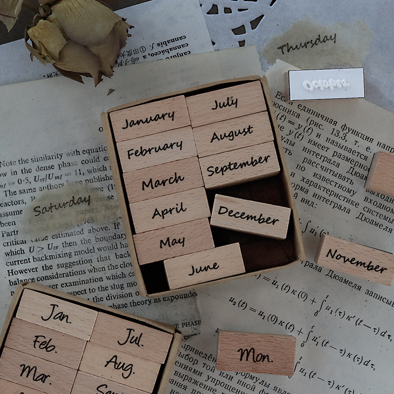 Timbres en bois pour calendrie - Rubber Date Stamp avis et prix