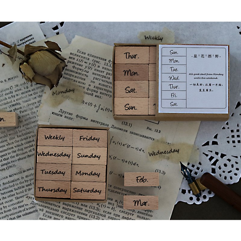 Timbres en bois pour calendrie - Rubber Date Stamp avis et prix